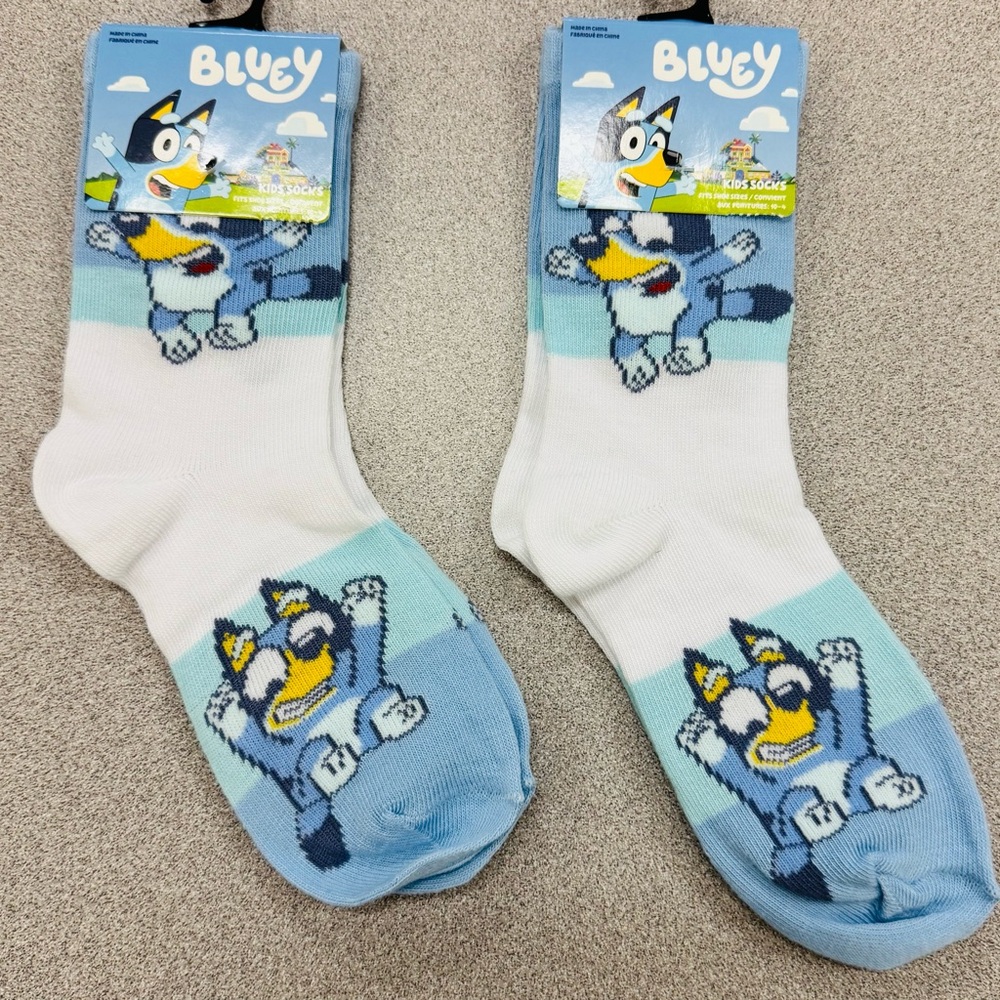 Character Socks for Kids - Blue and White